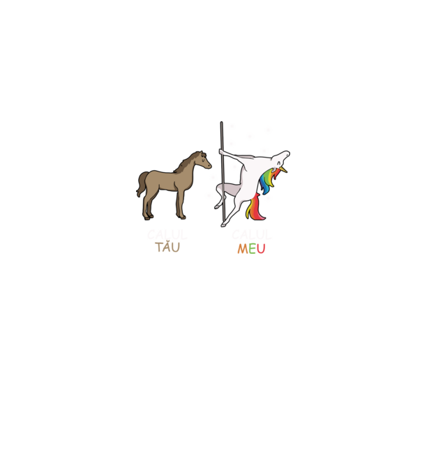 calul tău - calul meu model negru pe tricou