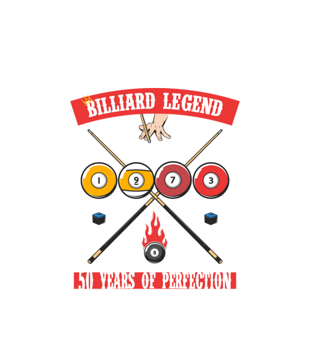 Billiard legend born in 1973 model alb pe tricou