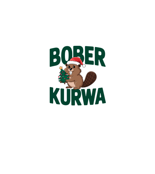 Bober kurwa xmas model alb/roșu pe tricou