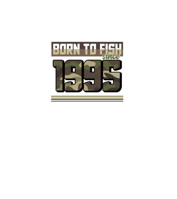 Born to fish since 1995 model negru pe tricou