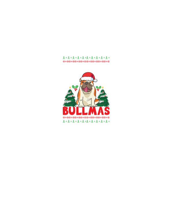 Merry bullmas ugly sweater model negru pe tricou