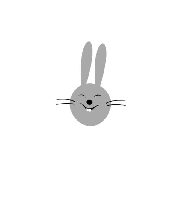 rabbit model alb pe tricou