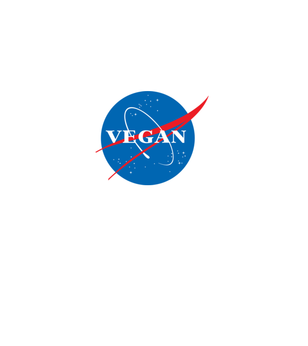 vegan nasa model alb pe tricou