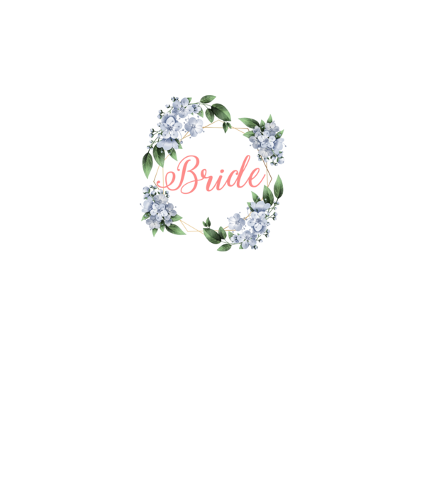 BRIDE blue floral model alb pe tricou