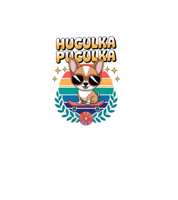 Huculka Puculka Câine 2 model alb pe tricou