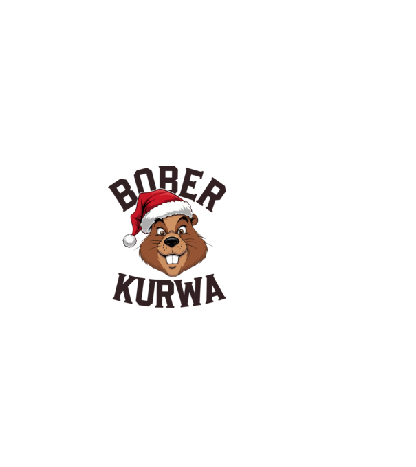 Bober kurwa xmas model alb pe tricou