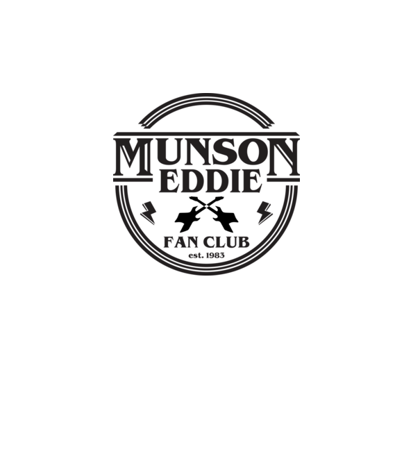 eddie munson fan club est 1983 model alb pe tricou
