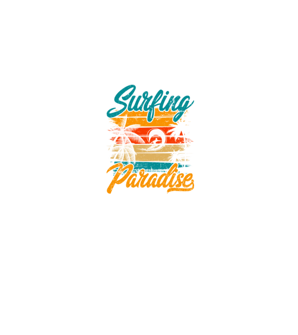 Surfing Paradise model albastru jeanși pe tricou