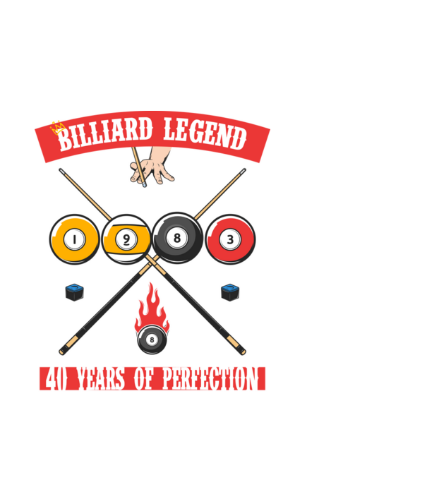Billiard legend born in 1983 model alb pe tricou
