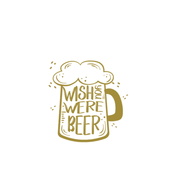 Wish u were beer model negru pe tricou