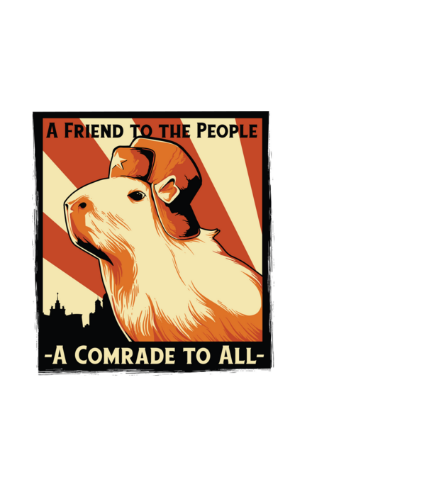Soviet Capybara model alb pe tricou