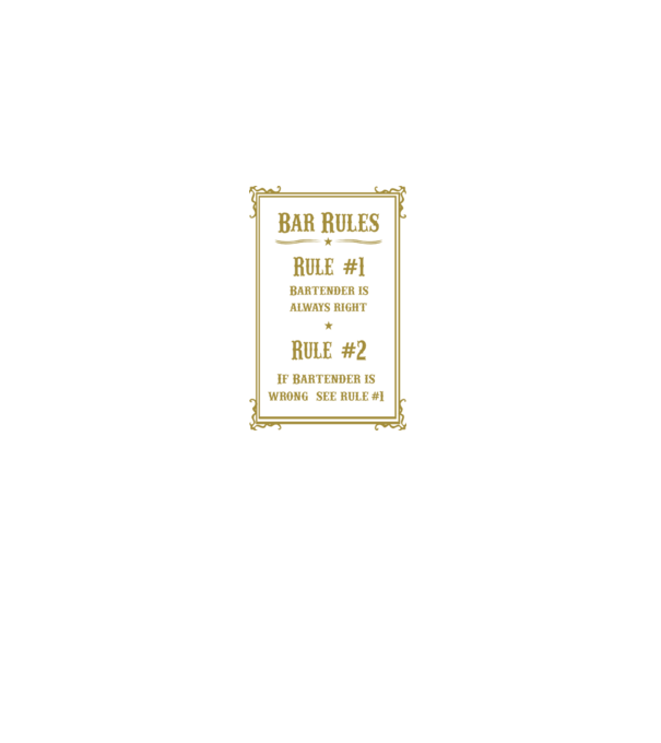 Bar rules model negru pe tricou