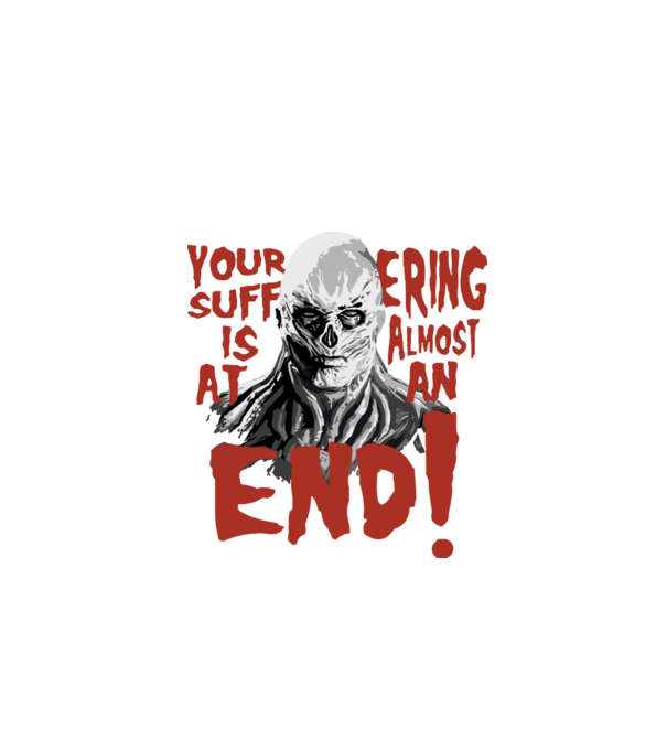 vecna your suffering is almost at an end model negru pe tricou