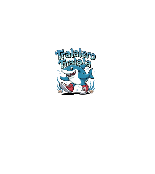 Tralalero Tralala drăguț model negru pe tricou