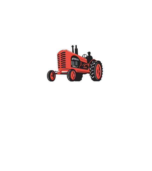 TRACTOR model alb pe tricou