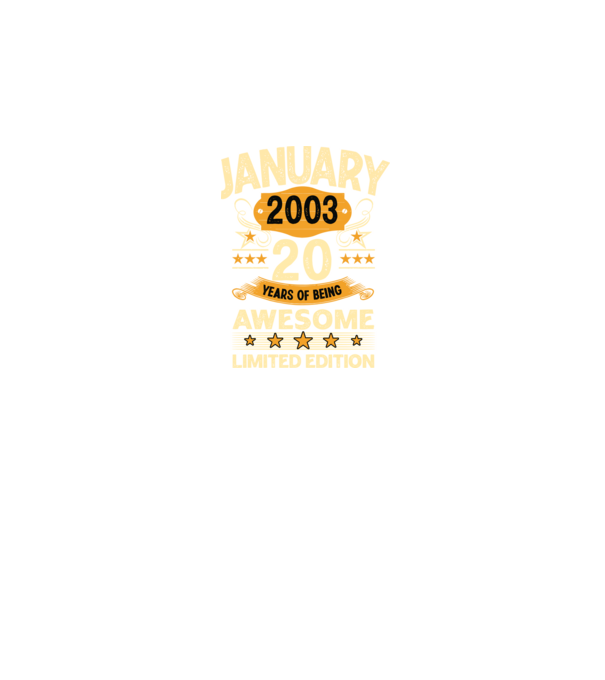 January 2003 20 years of being limited edition model negru pe tricou