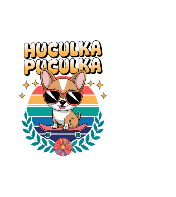 Huculka Puculka Câine 2 model alb pe tricou