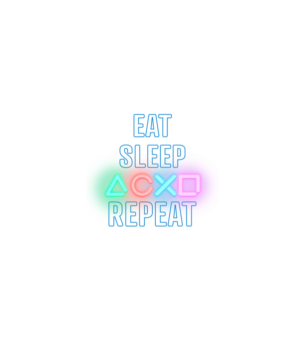 Eat sleep PS model negru pe tricou