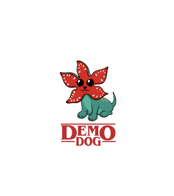 cute demodog model negru pe tricou
