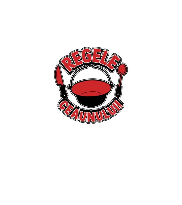 Regele - ceaunului! model alb pe tricou