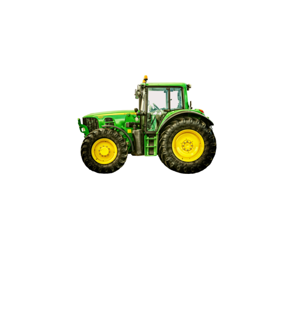 TRACTOR model alb pe tricou