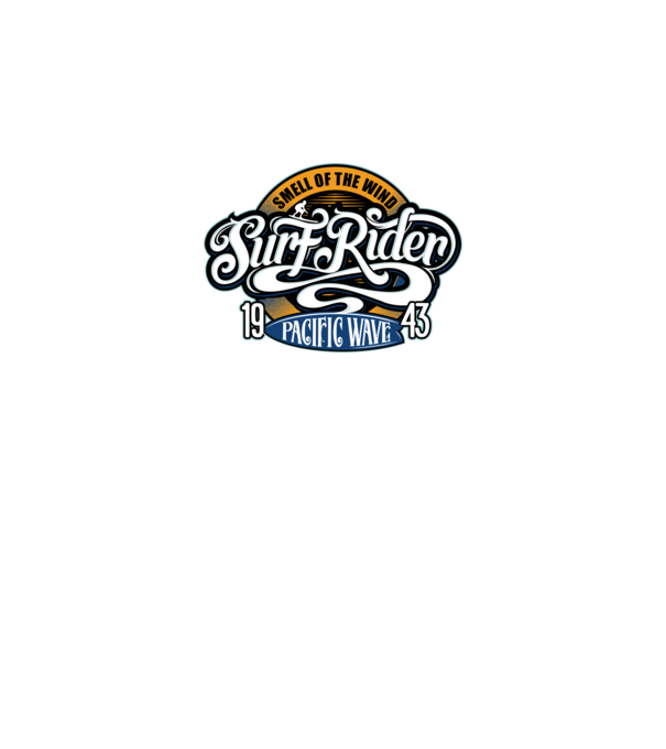 Surf Rider model negru pe tricou