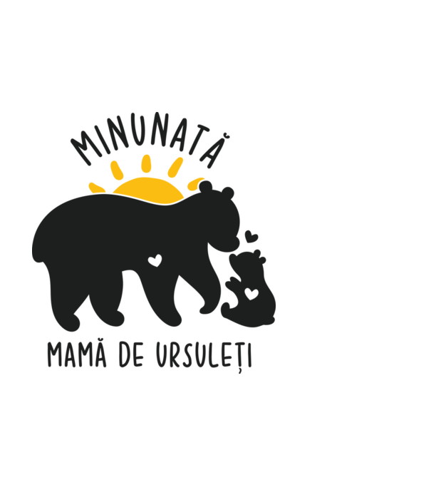 Minunată mamă de ursuleți model alb pe tricou