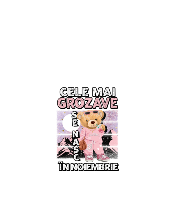 RETRO teddy fetişcană NOIEMBRIE model negru pe tricou