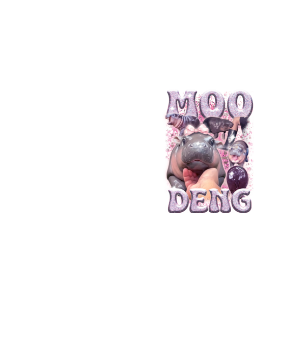 MOO DENG baby hippo model galben neon pe tricou