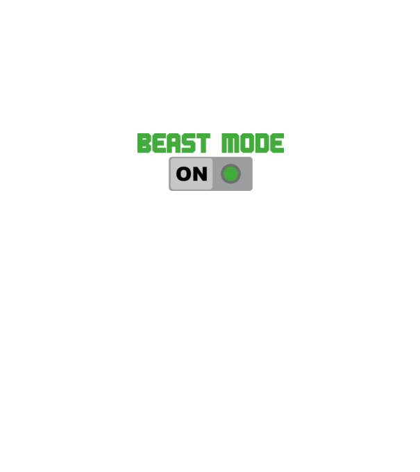 Beastmode model alb pe tricou