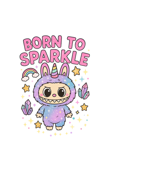 Born to sparkle model alb pe tricou
