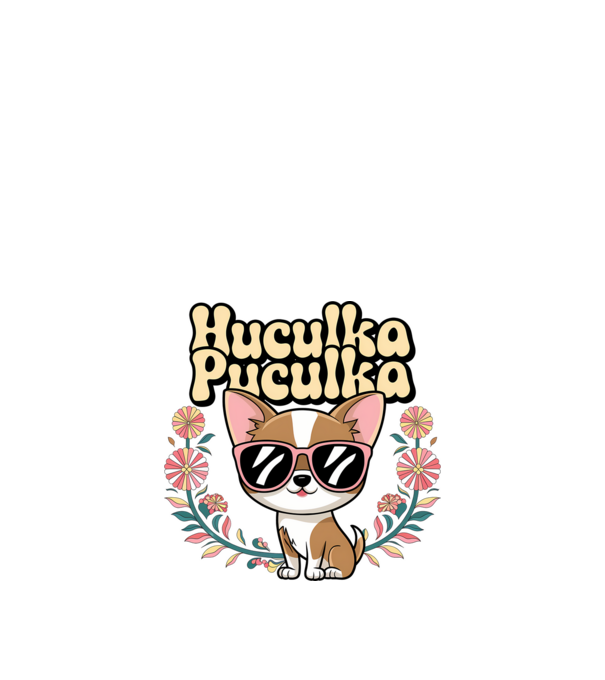Huculka Puculka câine 1 model alb pe tricou