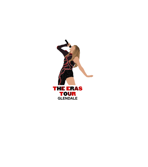 Taylor Swift The Eras Tour Glendale model alb pe tricou