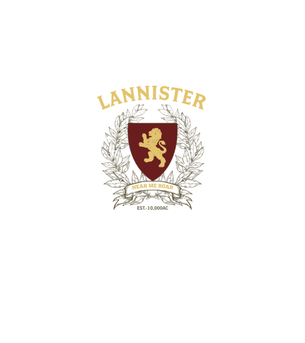 Lannister model alb pe tricou