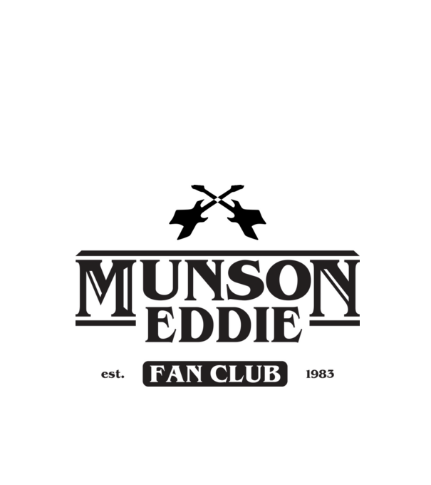 eddie munson fan club model alb pe tricou