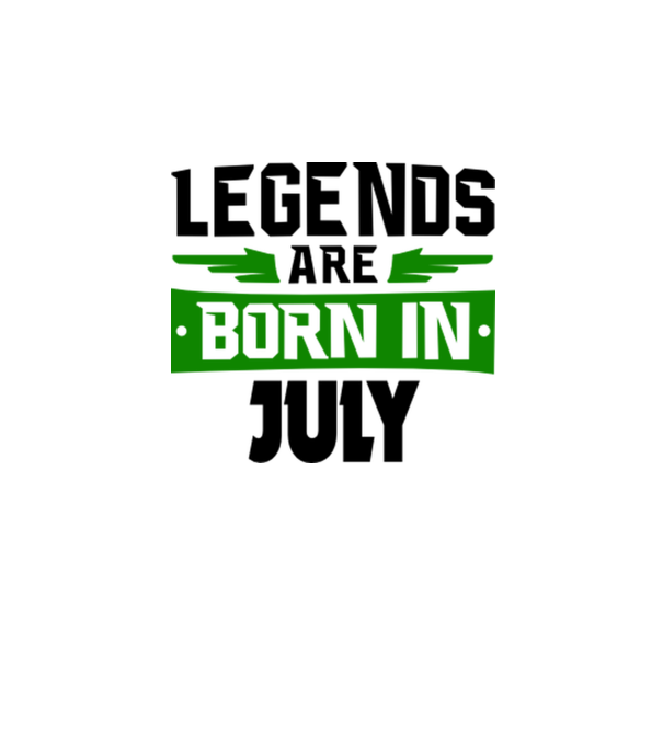 Legends are born in July model alb pe tricou