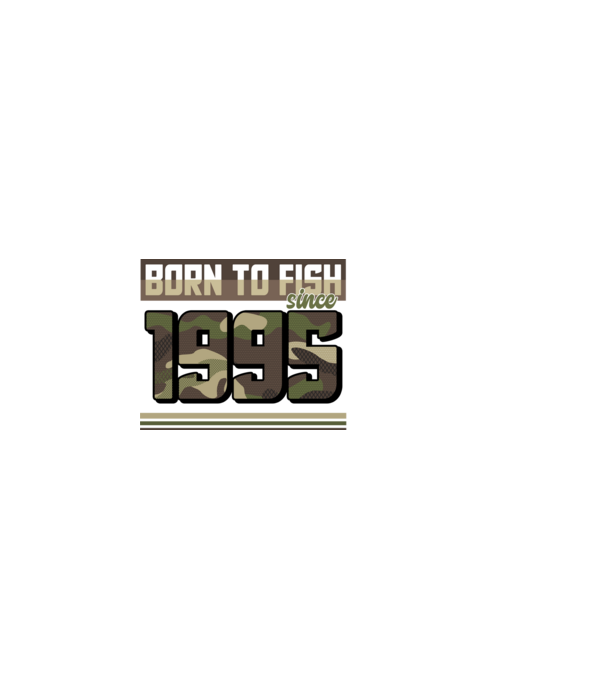 Born to fish since 1995 model negru pe tricou