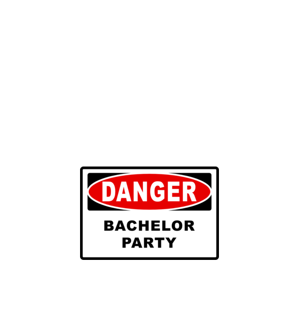 Bachelor DANGER model alb pe tricou