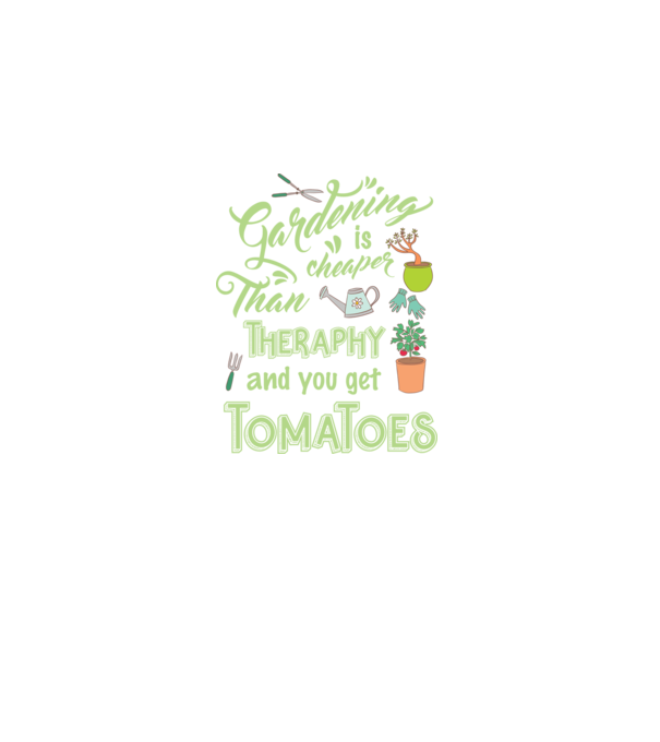 Gardening is cheaper than theraphy model negru pe tricou