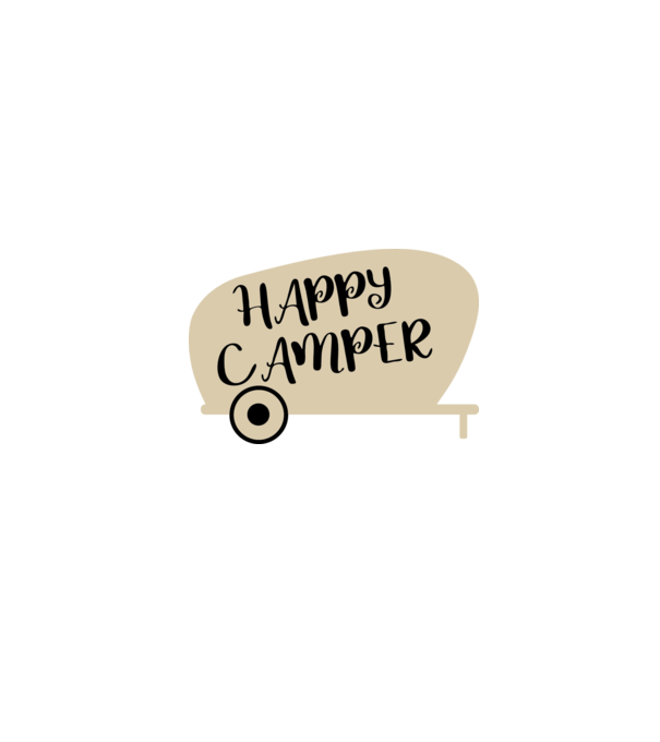 Happy camper text model negru pe tricou
