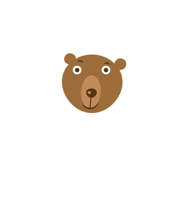 Bear Face model alb pe tricou