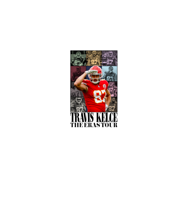 Taylor Swift Eras Travis Kelce model alb pe tricou