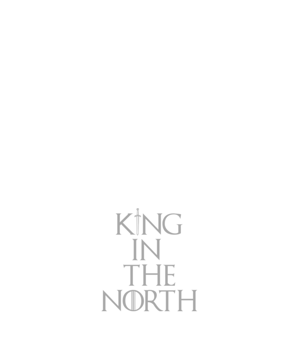 King in the North model albastru închis pe tricou