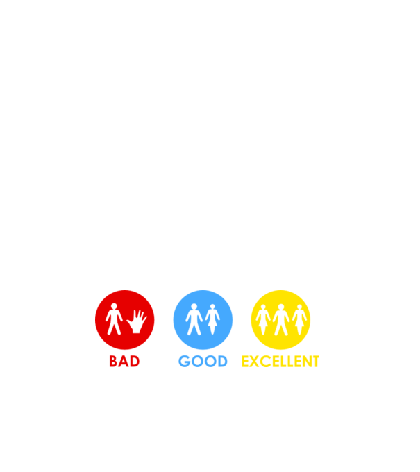 Bad, Good, Excellent model alb pe tricou