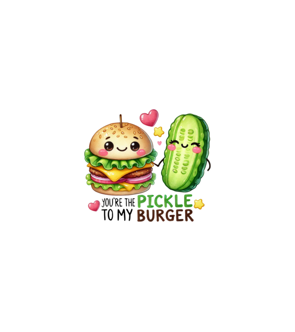 Pickle to my Burger model alb pe tricou