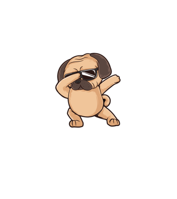 Mops DAB model gri pe tricou