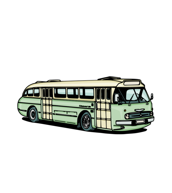 Autobuze model alb pe tricou