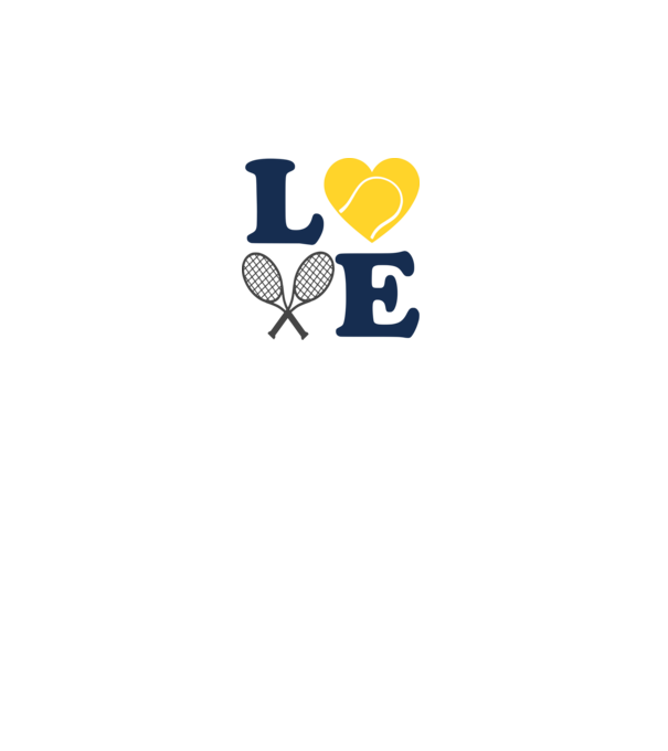 LOVE Tennis model alb pe tricou