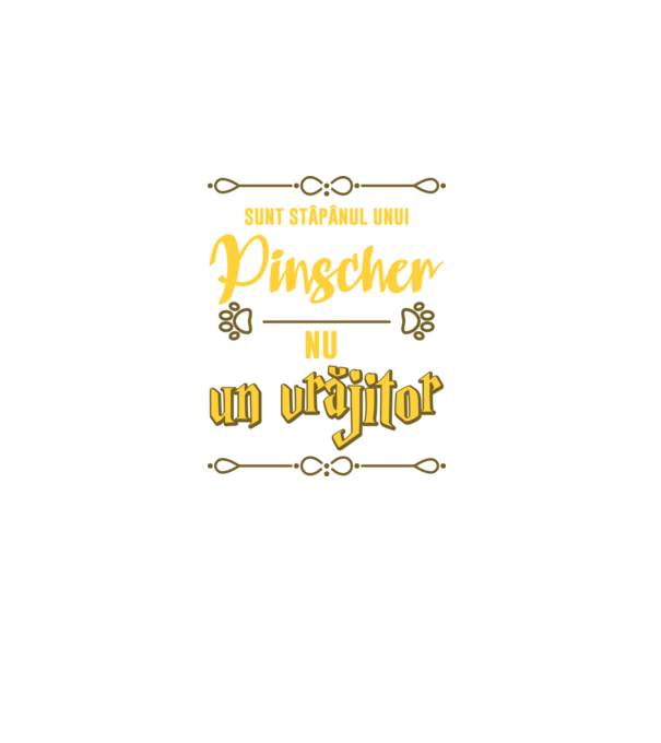 sunt stăpânul unui pinscher, nu un vrăjitor model negru pe tricou