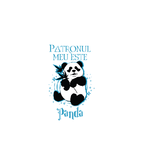 Patronul meu este PANDA model negru pe tricou